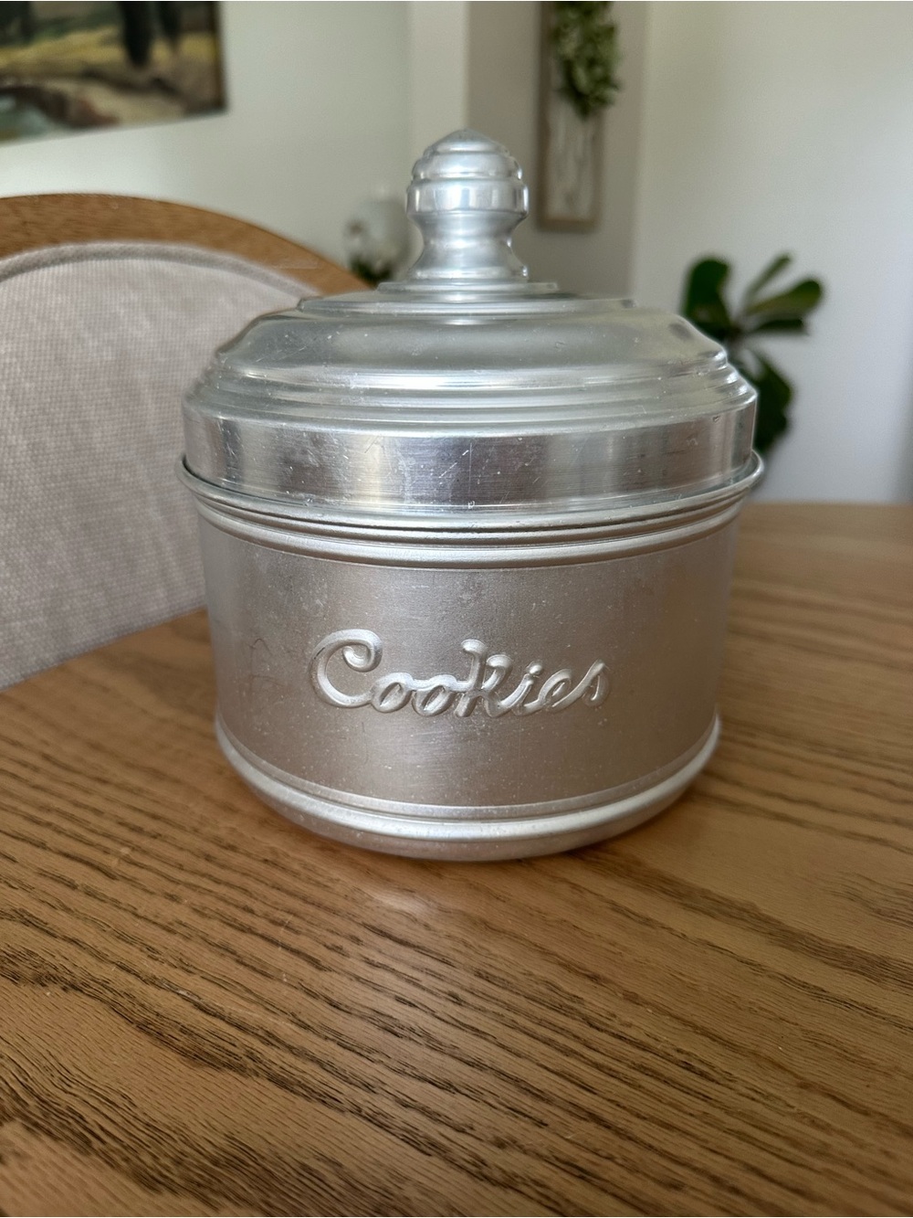 Silver Cookie Canister - Classic Kitchen Storage